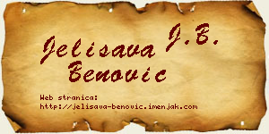 Jelisava Benović vizit kartica